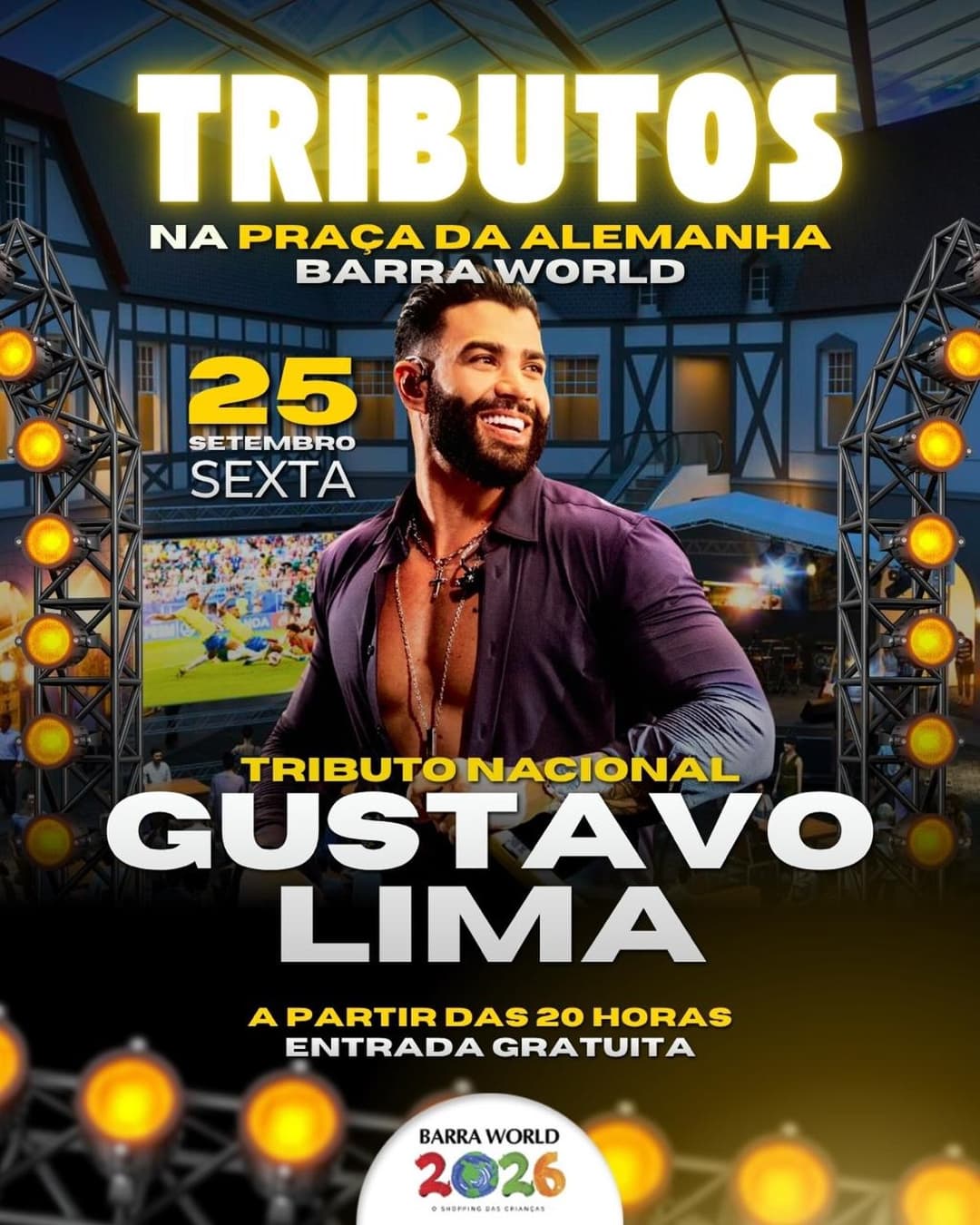 Flyer de Tributos Barra World
