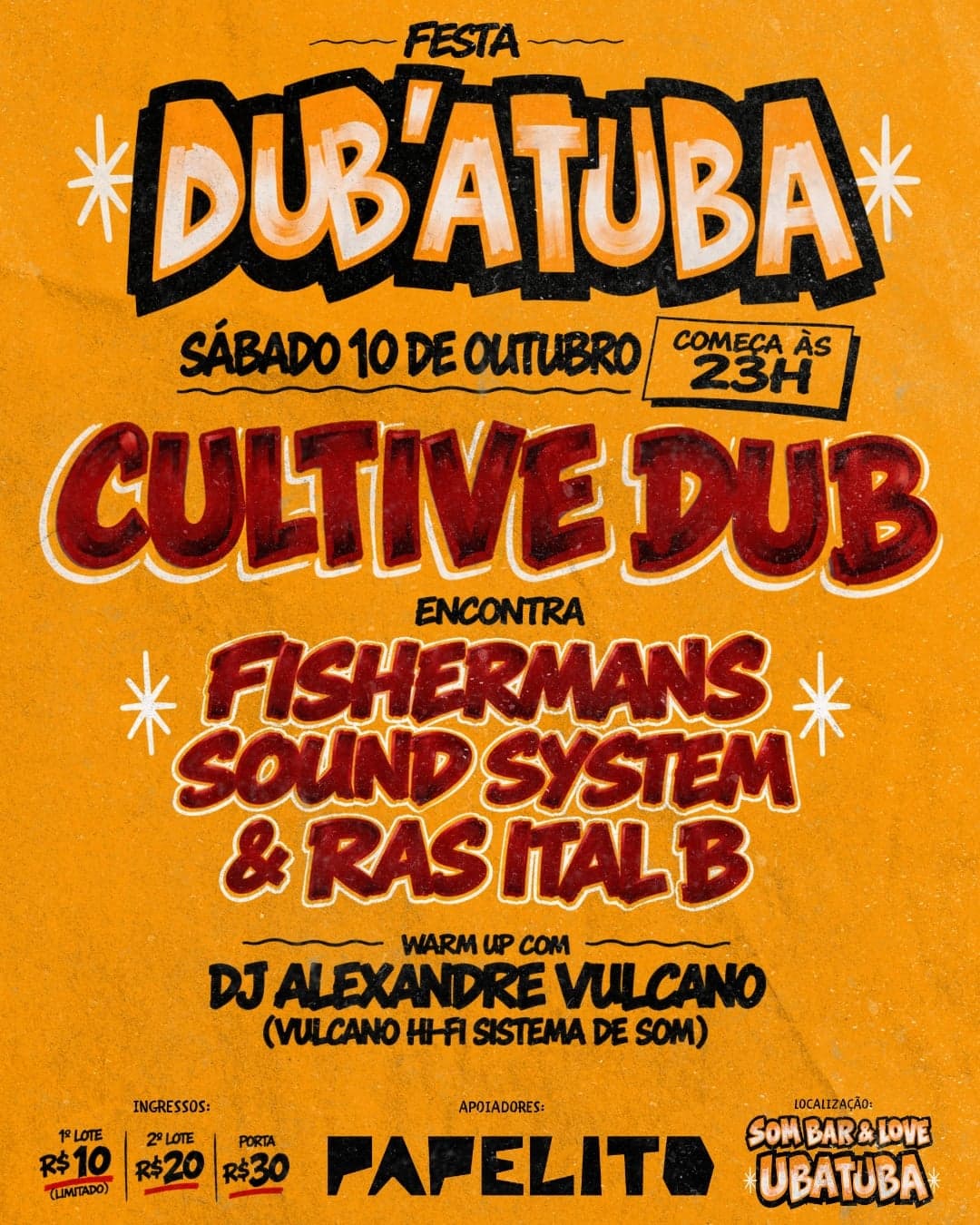 Flyer de Cultivedub, Fishermans Sound System e mais 2 artistas