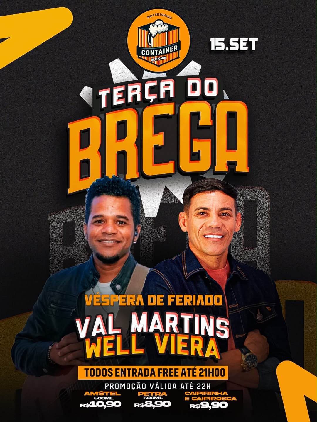 Flyer de Val Martins e Well Vieira