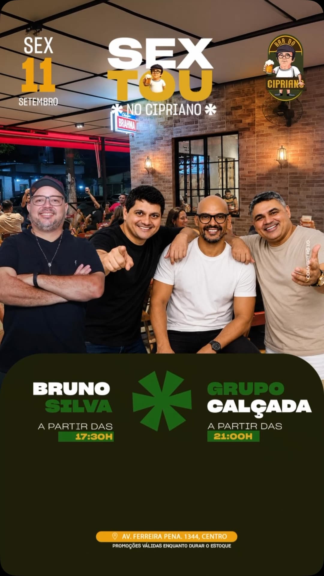Flyer de Bruno Silva e Grupo Calçada