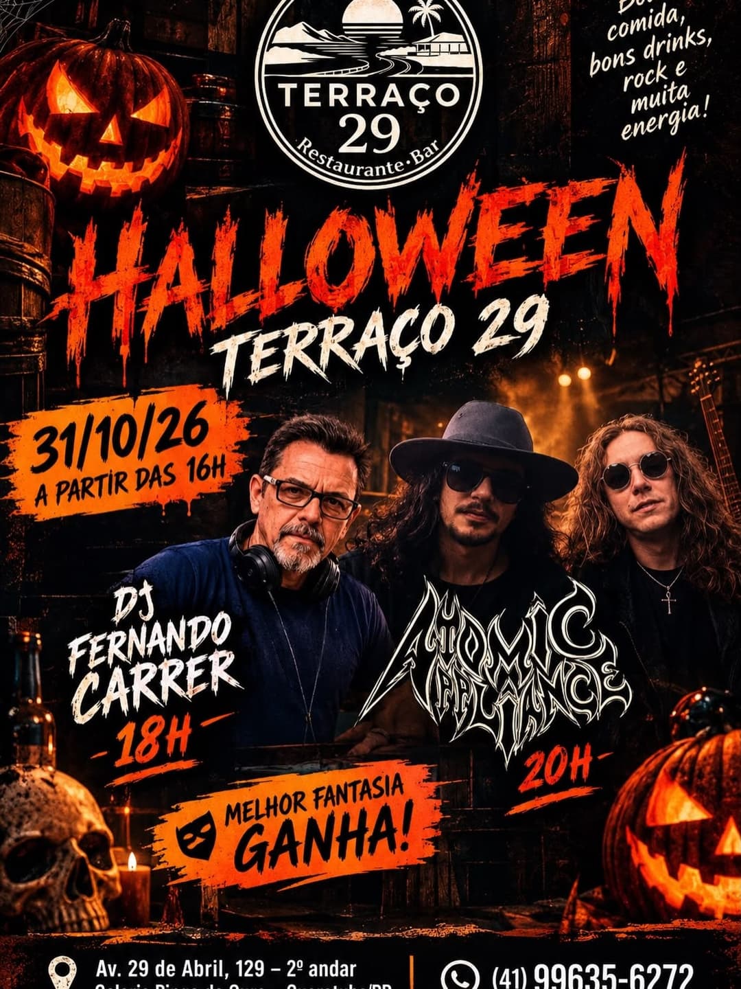 Flyer de Atomic Appliance e DJ nandocarrer