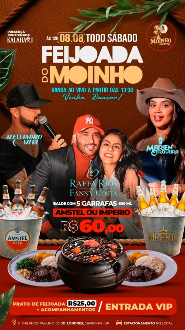 Flyer de Marien Cerqueira, Alessandro Silva, Raffa Rios & Fanny Costa e DJs Rafa / Kalahari