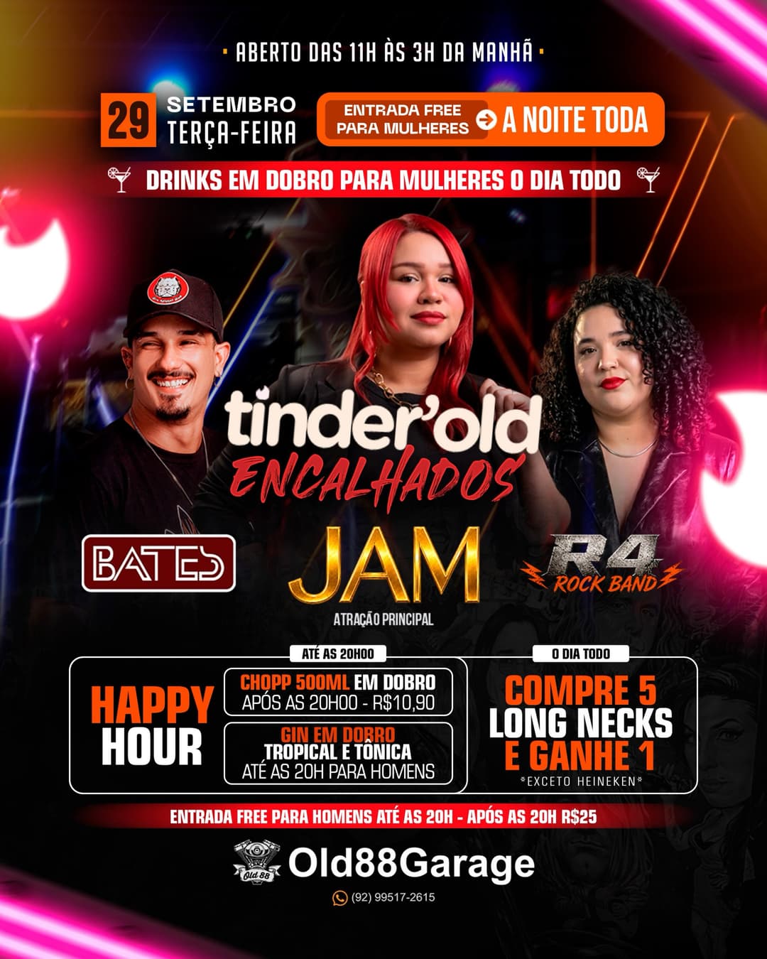 Flyer de Old 88 Garage, Bates, Jam e r4.rockband