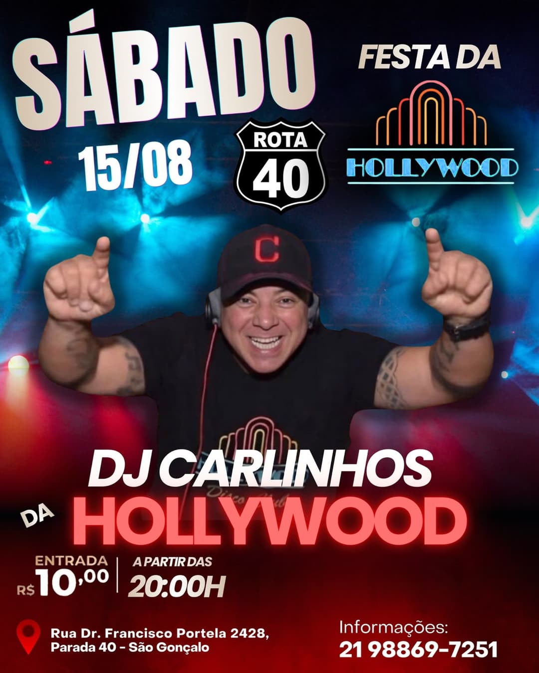 Flyer de DJ Carlinhos da Hollywood