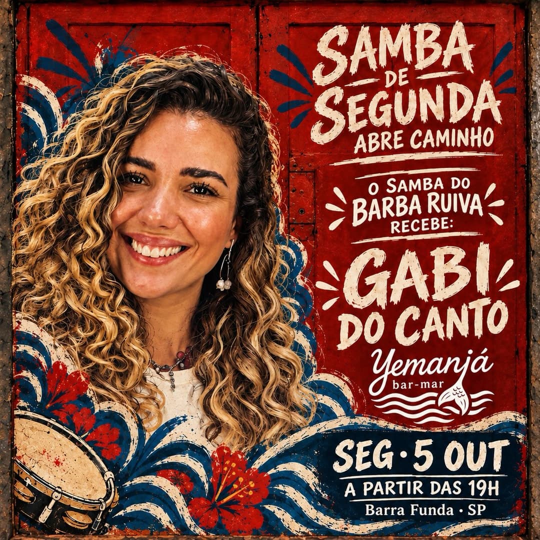 Flyer de Glauco Barba Ruiva e Gabi do Canto