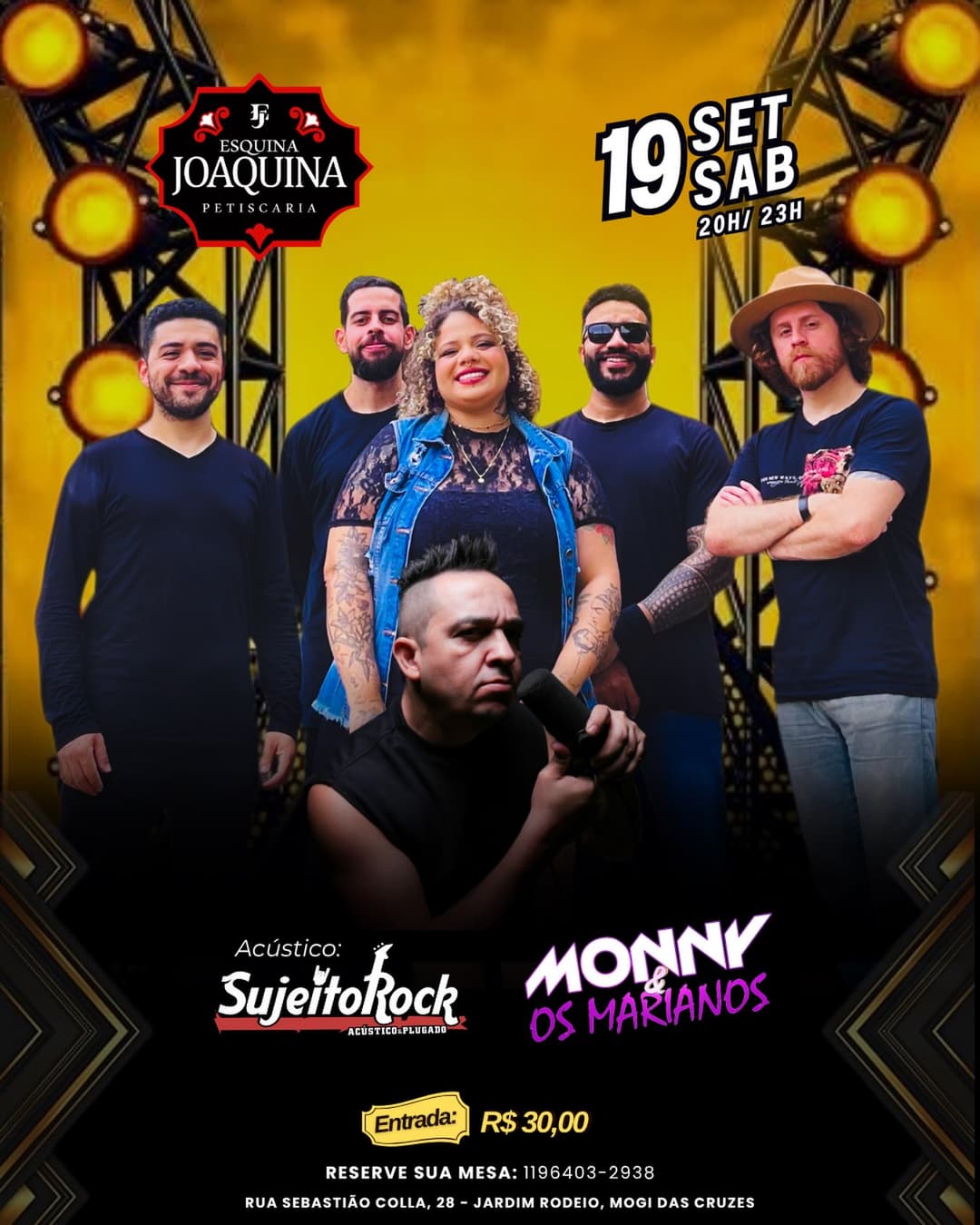 Flyer de Monny & Os Marianos e Sujeitorock Acústico