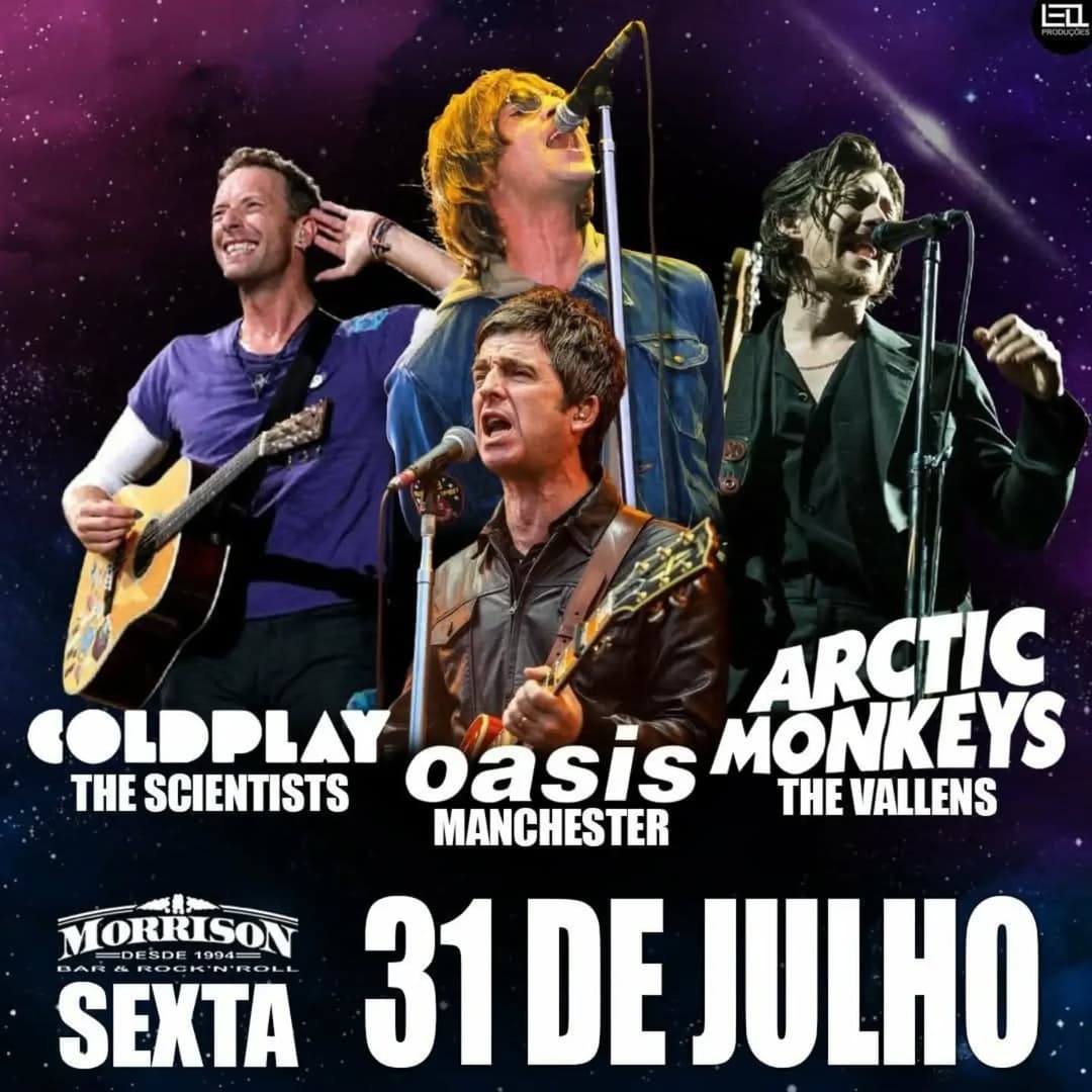 Flyer de COLDPLAY COVER e ARCTIC MONKEYS COVER