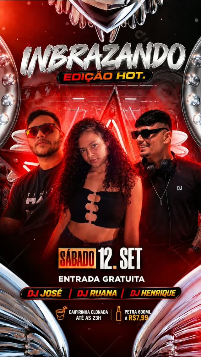 Flyer de DJ José, DJ Ruana e DJ Henrique