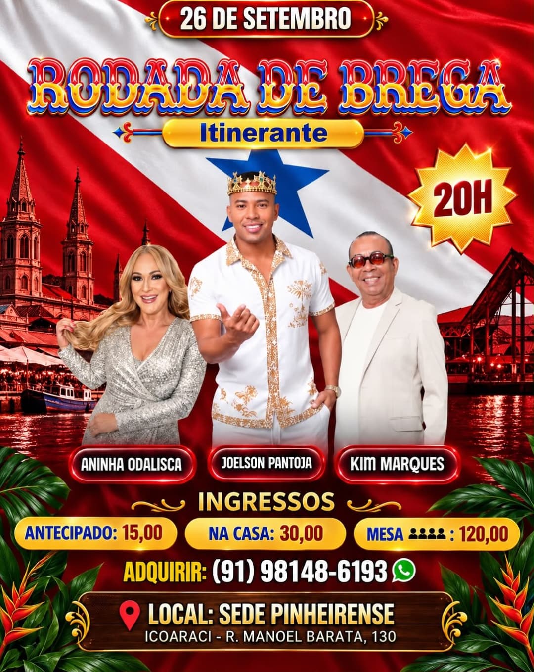Flyer de Joelson Pantoja O Príncipe e mais 2 artistas
