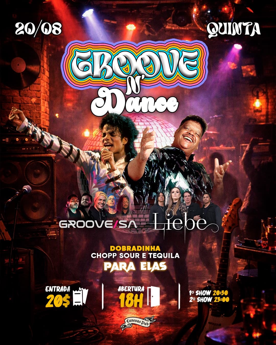 Flyer de Groove/SA e Banda Liebe
