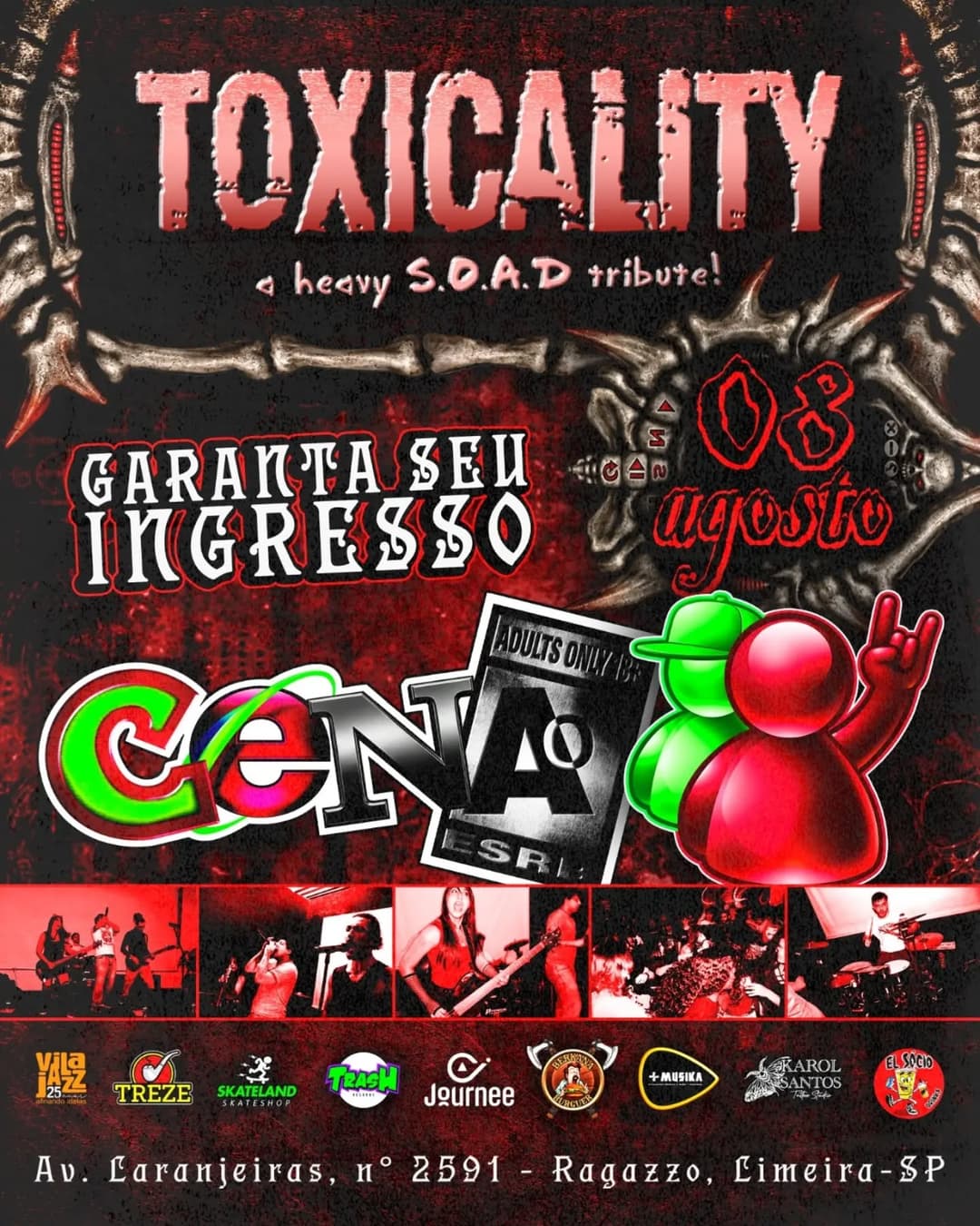 Flyer de Banda Toxicality e Tchola