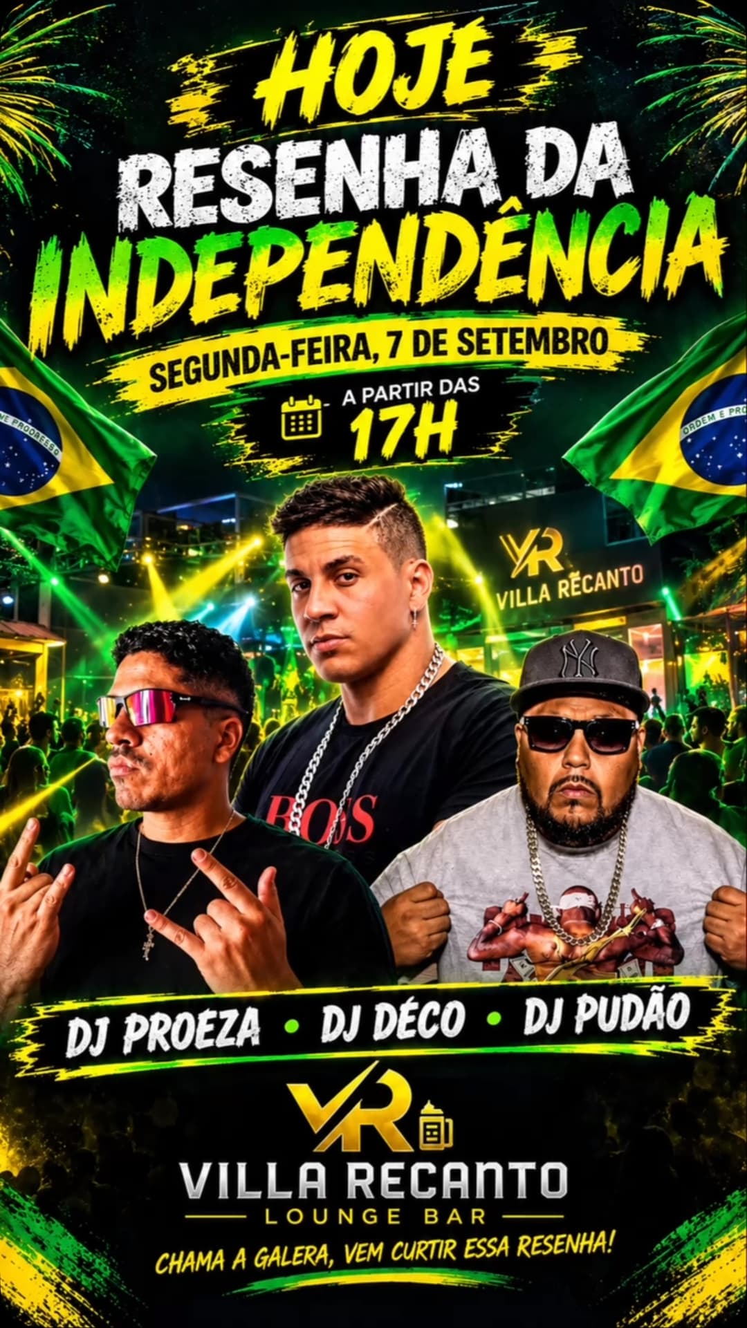 Flyer de DJ Pudão, DJ PROEZA e DJ DECO