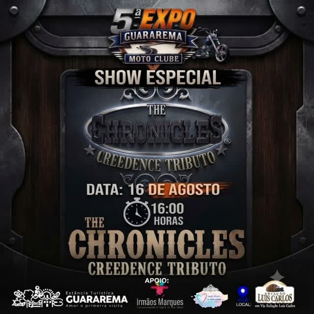 Flyer de The Chronicles, Banda Red Rock e mais 4 artistas