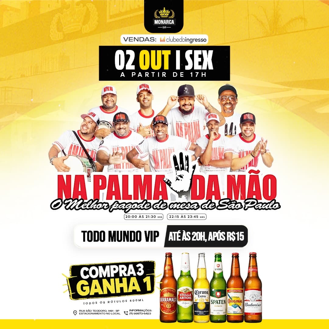 Flyer de Na Palma da Mão