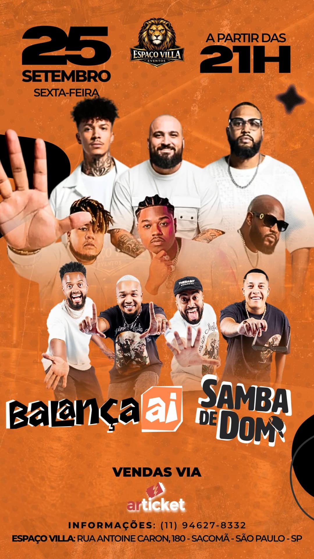 Flyer de Balança Aí e Samba de Dom