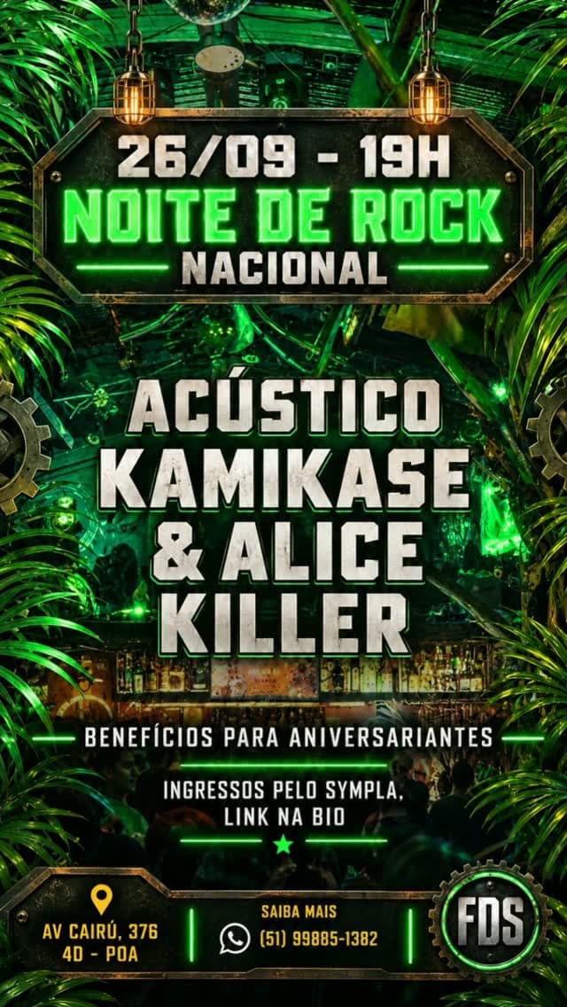 Flyer de Acústico Kamikaze