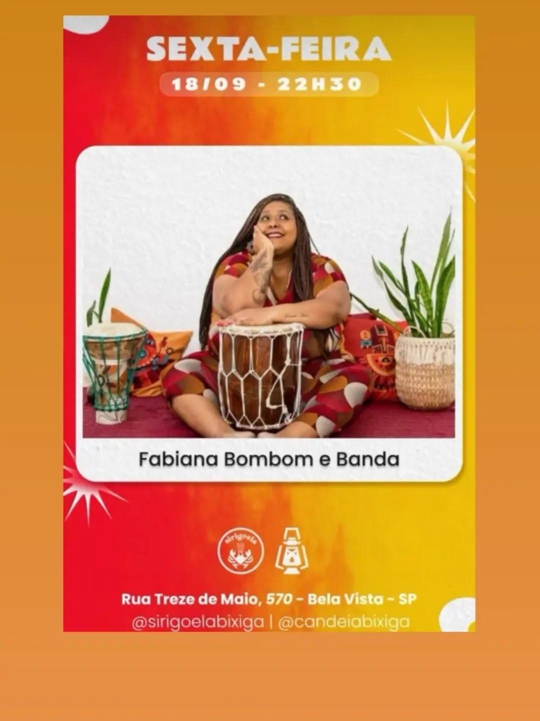 Flyer de Fabiana Bombom e Samba da Bombom