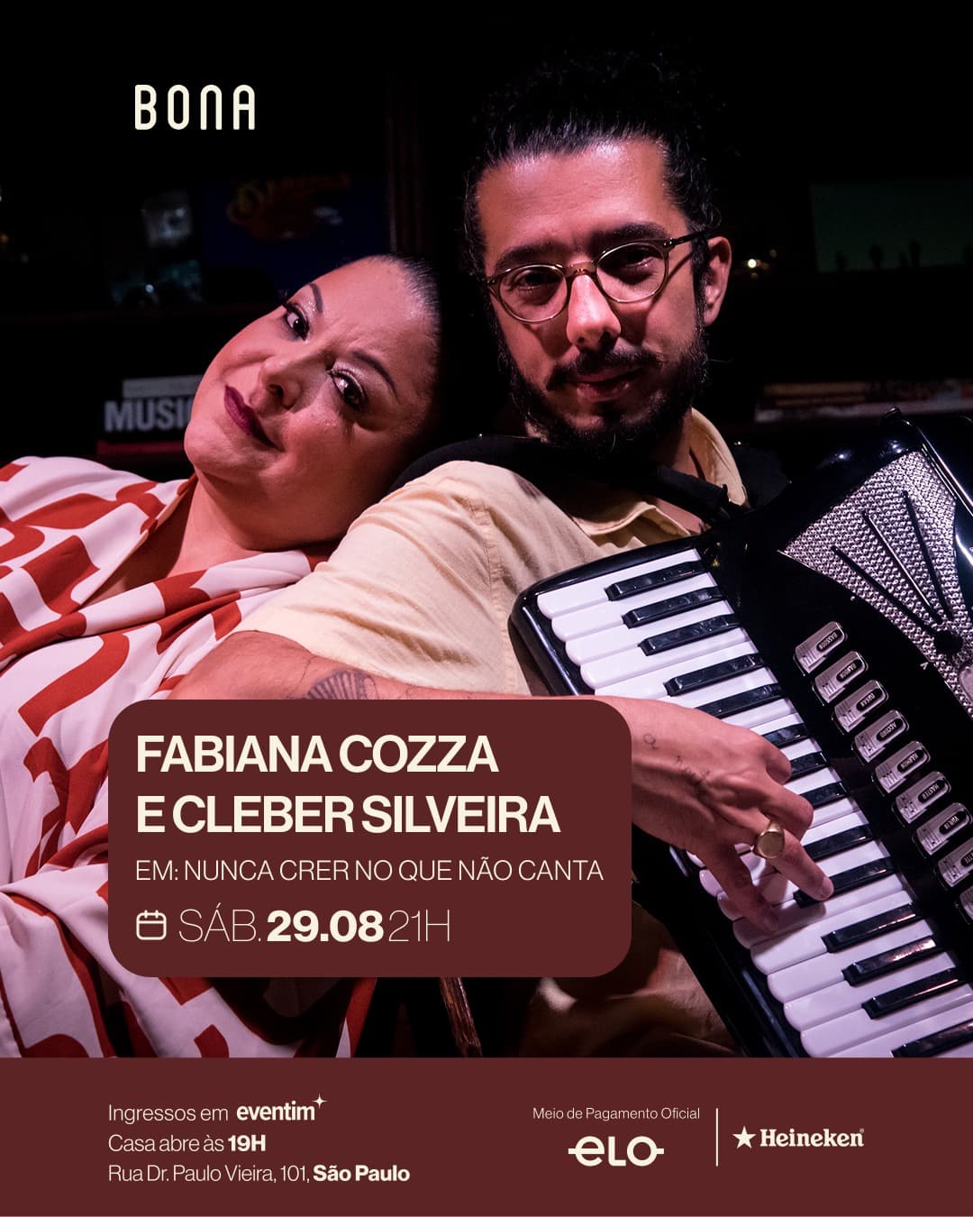 Flyer de Cleber Silveira e Fabiana Cozza