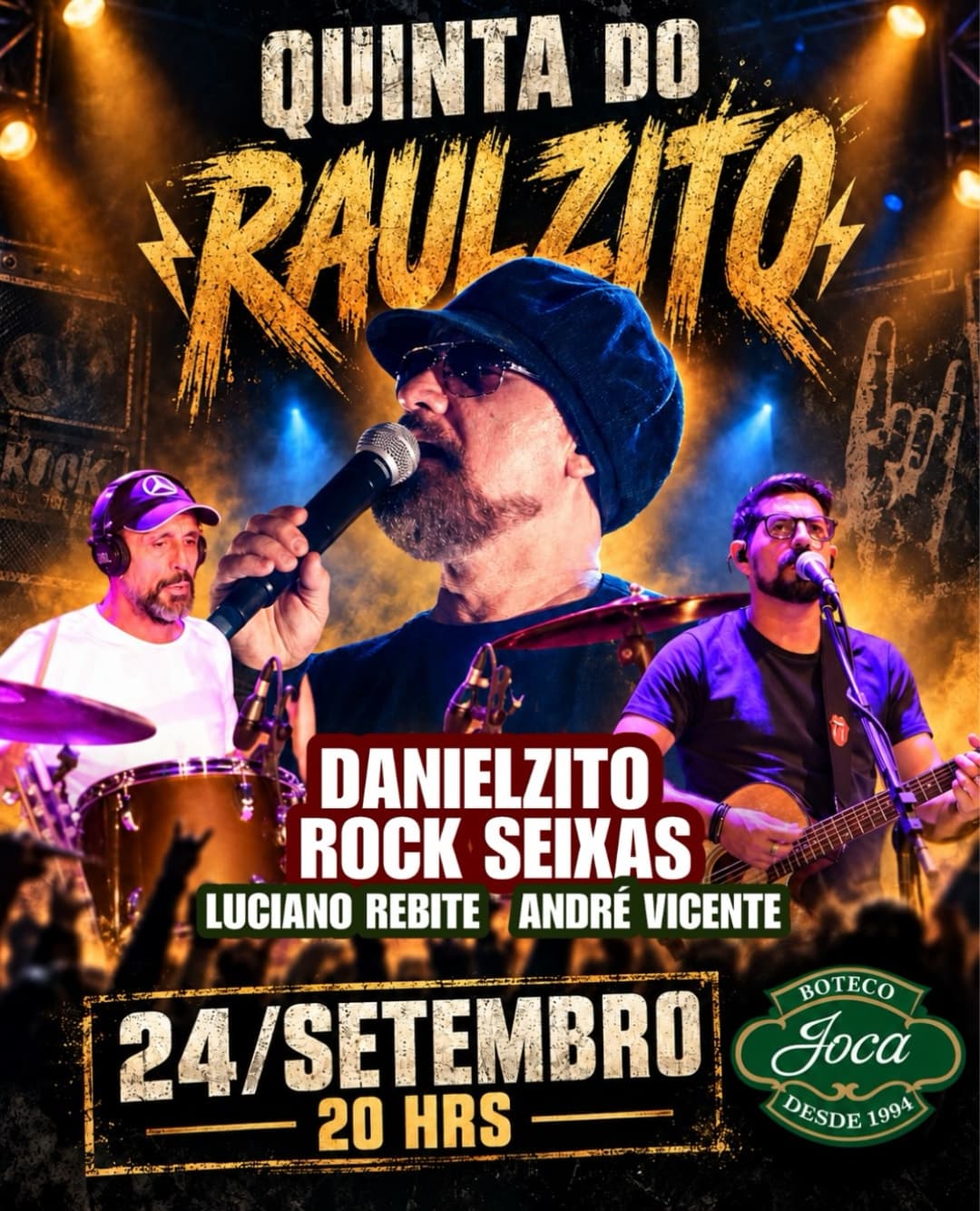 Flyer de Danielzito e Banda Rock Seixas e mais 2 artistas