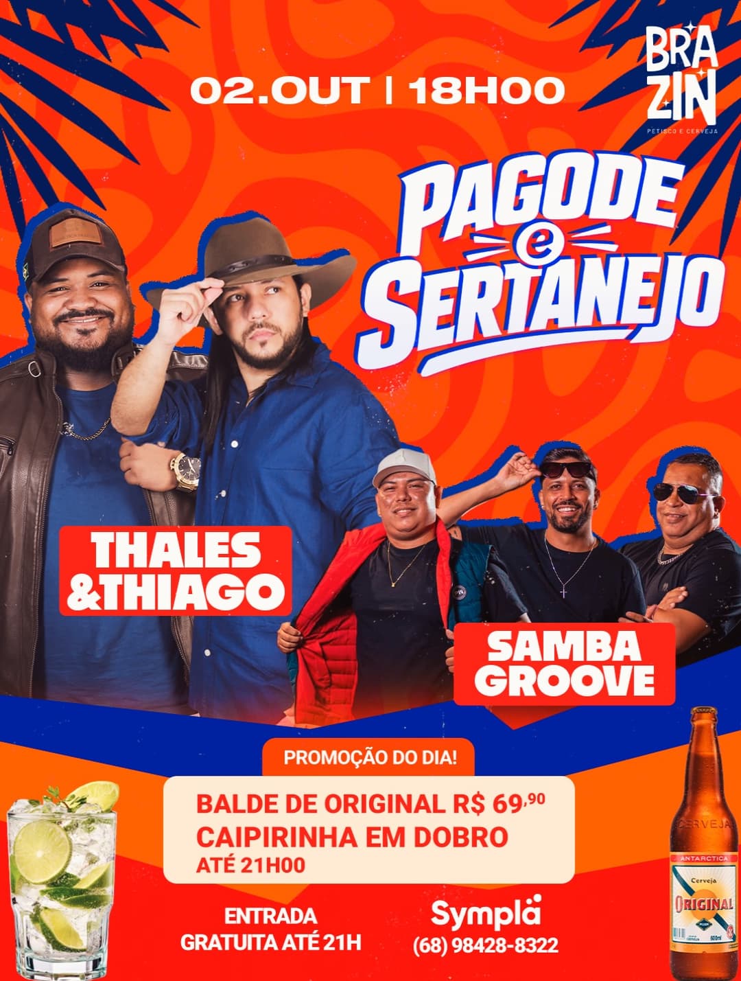 Flyer de Samba Groove e Thales & Thiago