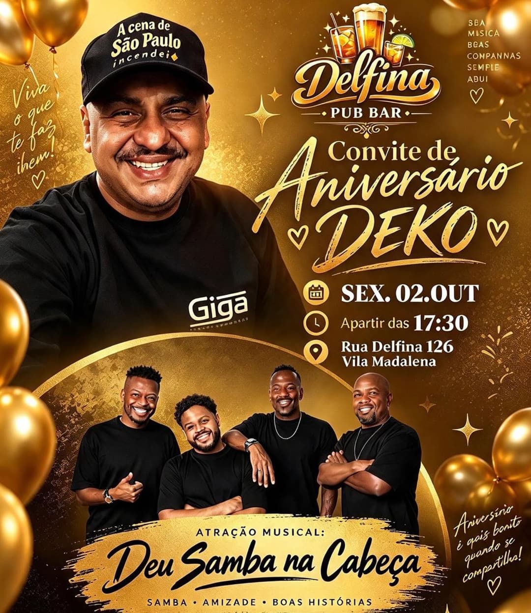 Flyer de Deu Samba na Cabeça