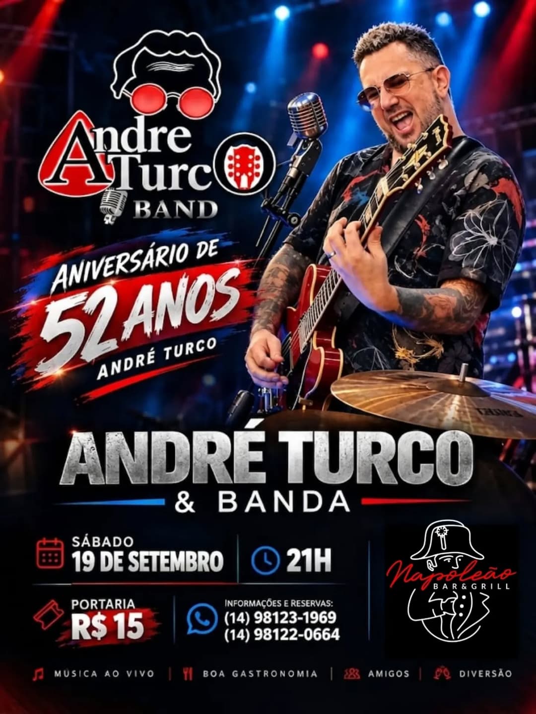 Flyer de André Turco e Banda