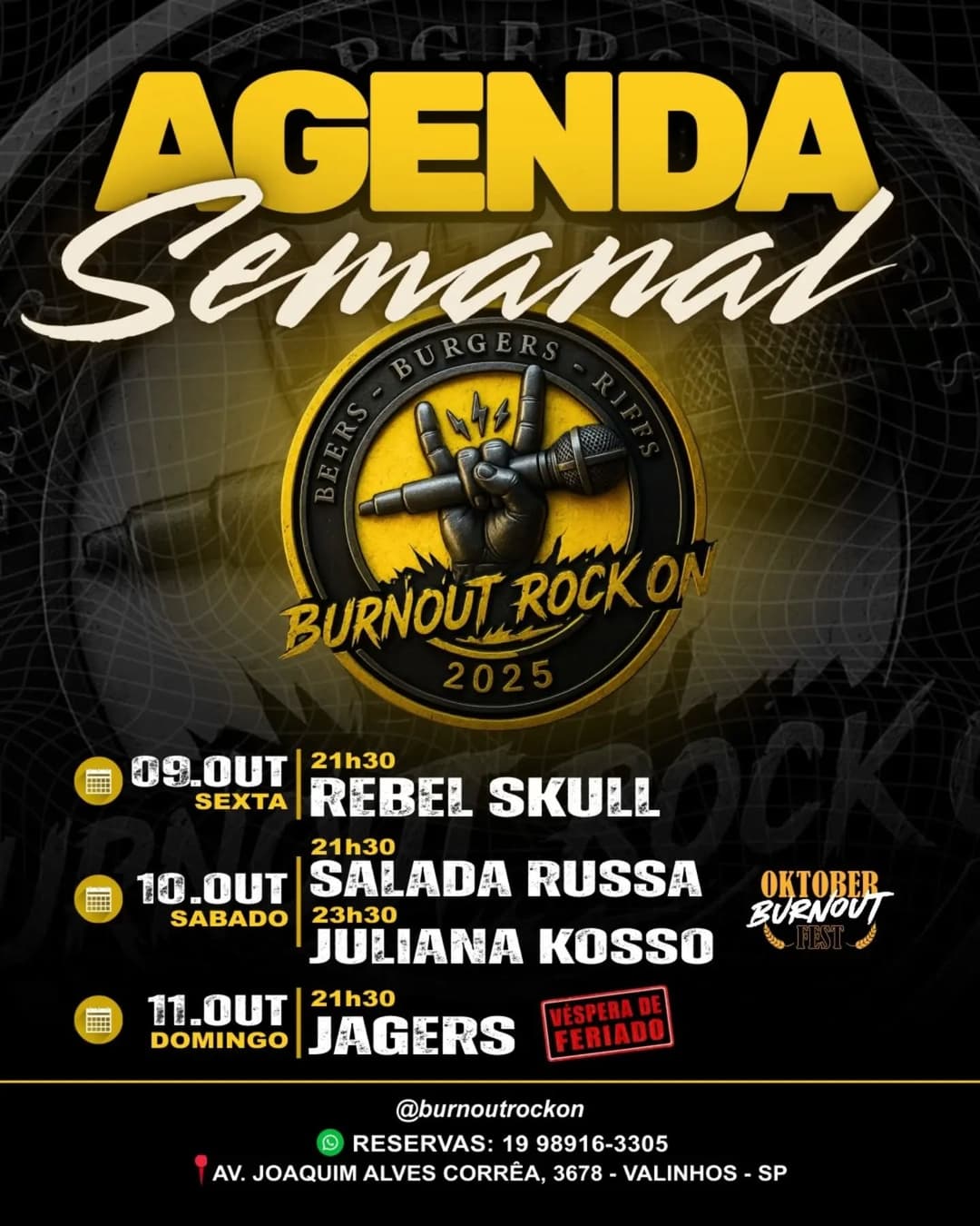 Flyer de Kadu Pelegrini e Banda Rebel Skull