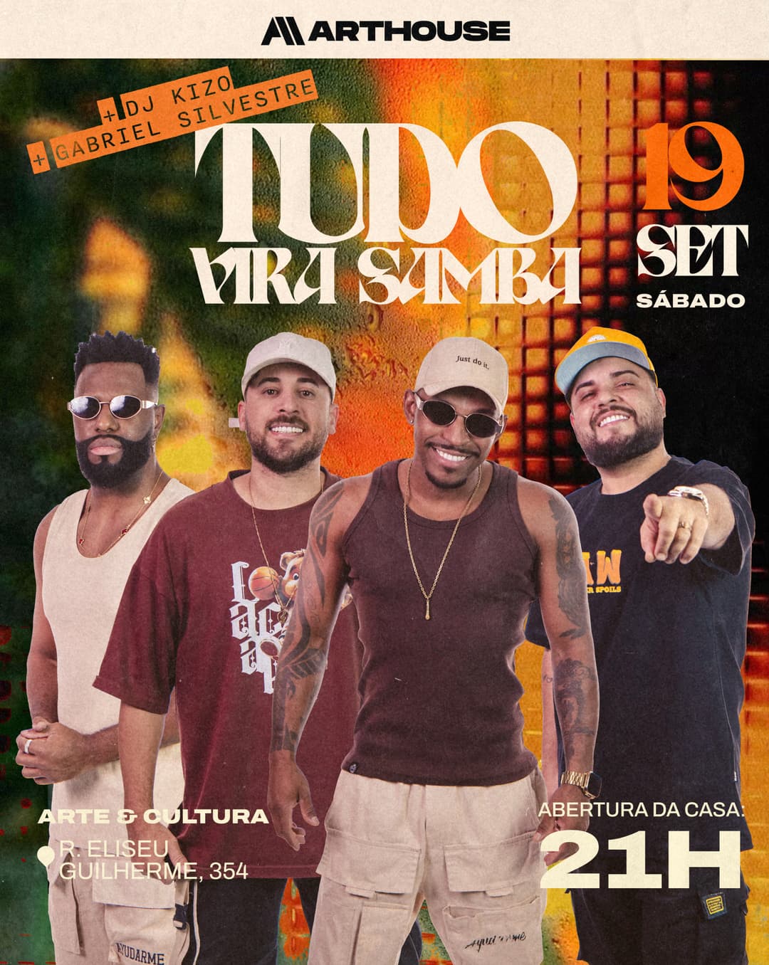 Flyer de Kizo Man, Tudo Vira Samba e Gabriel Silvestre