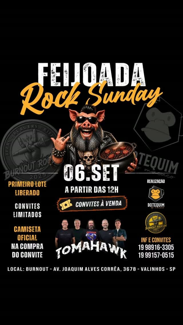 Flyer de Banda Tomahawk