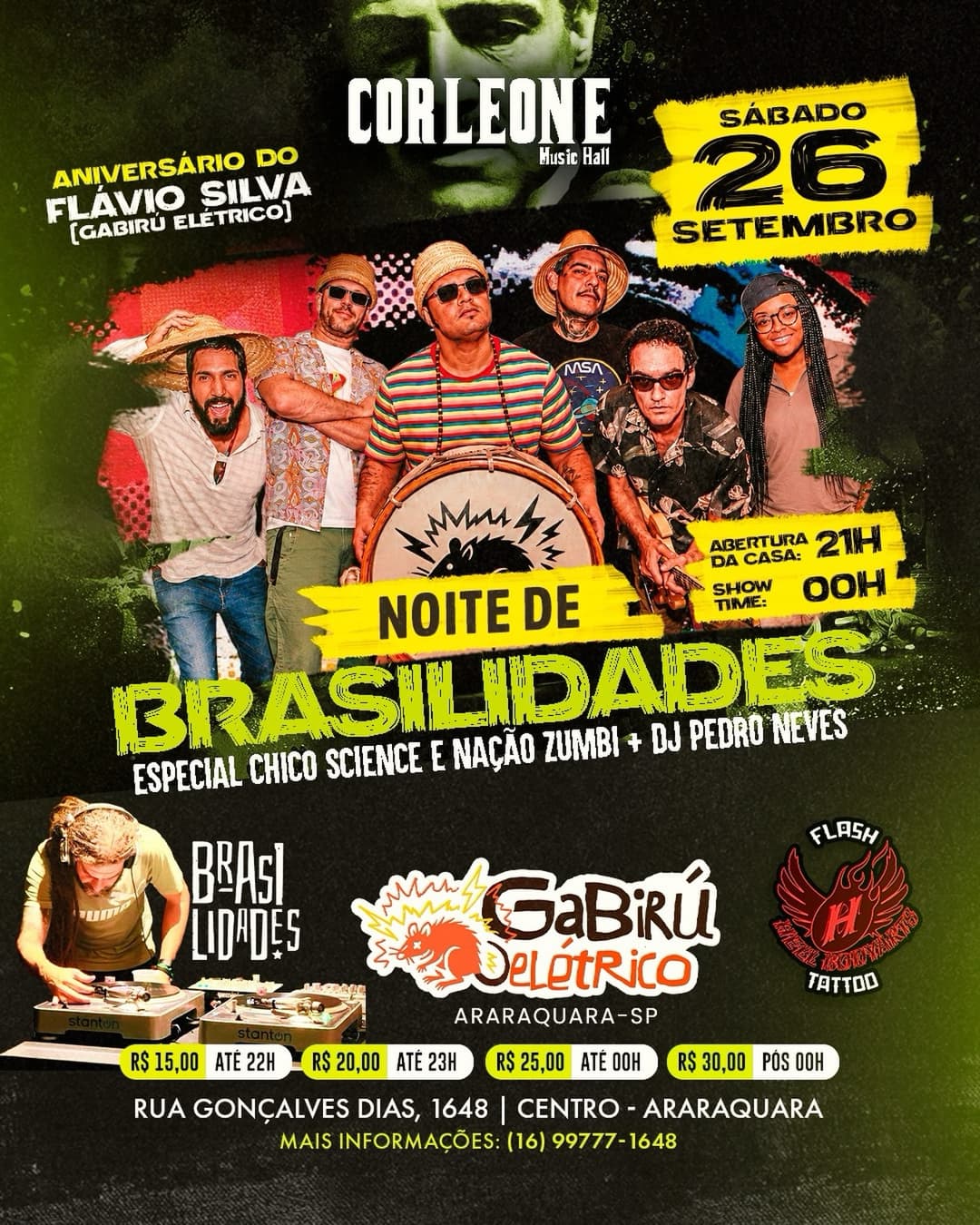 Flyer de Gabirú Elétrico e Pedro Naves Dub