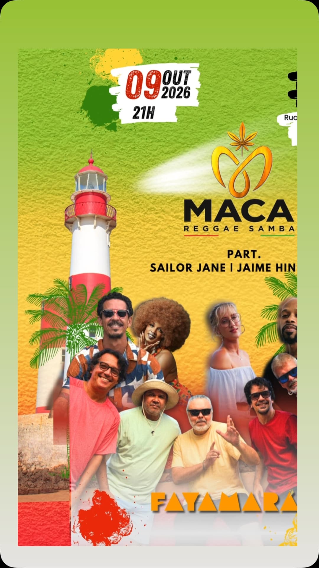Flyer de Maca Reggae Samba, Jah Inckson e mais 3 artistas