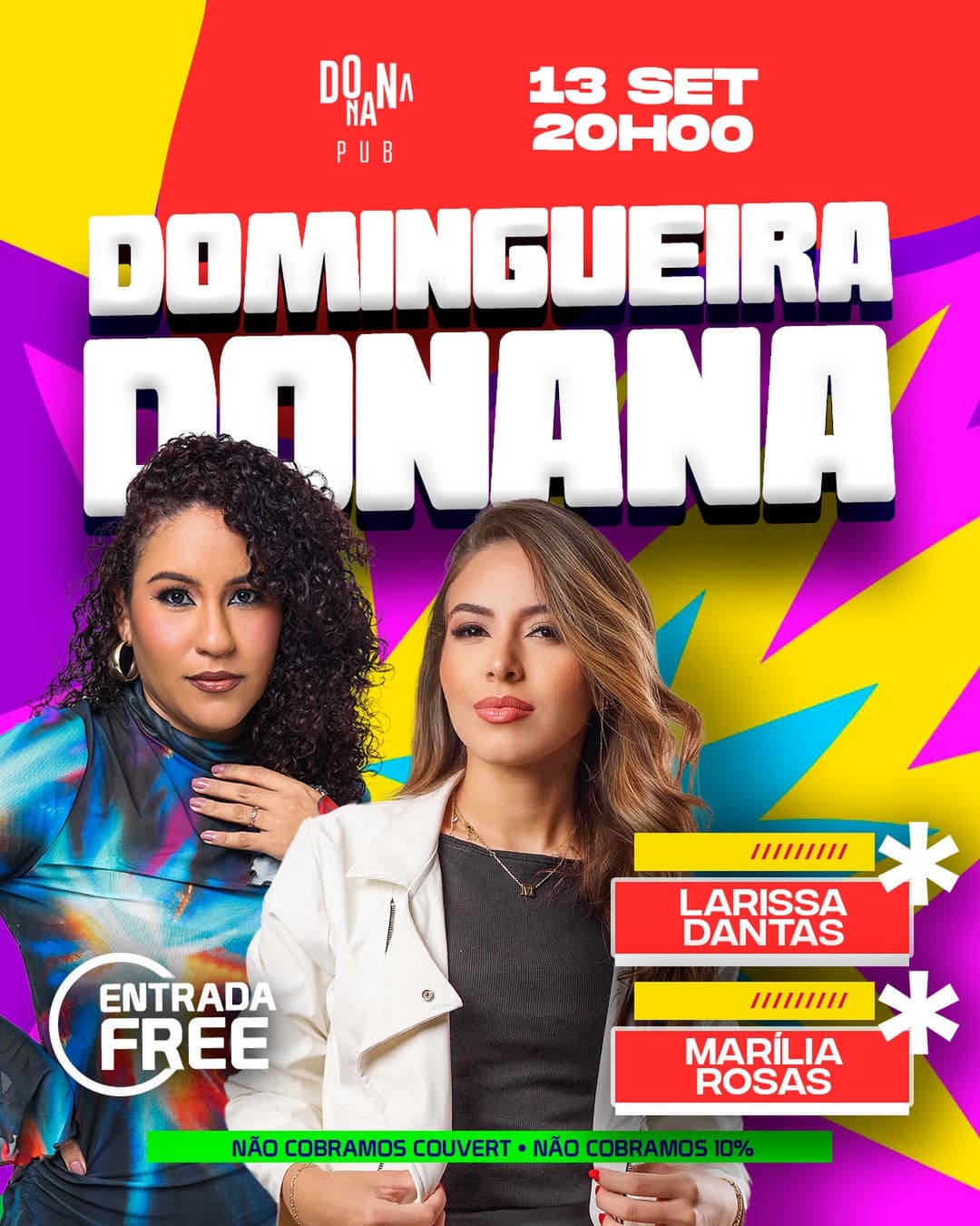 Flyer de Lari Dantas e Marília Rosas | A Rainha do Muído