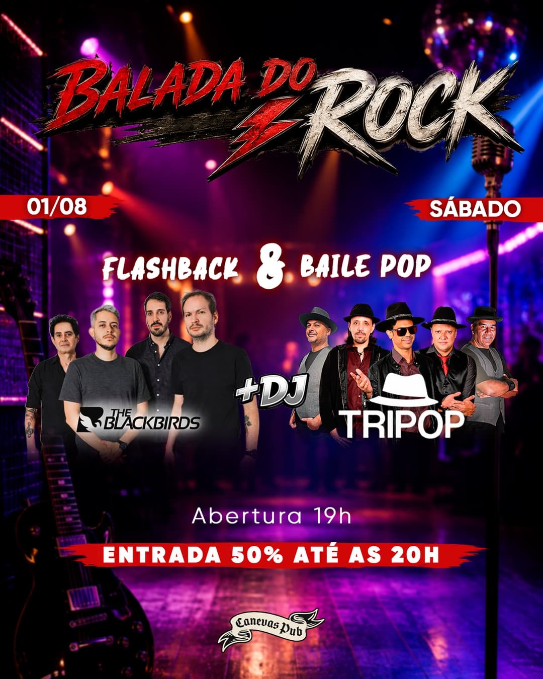 Flyer de The Blackbirds, Tripop e Black Birds