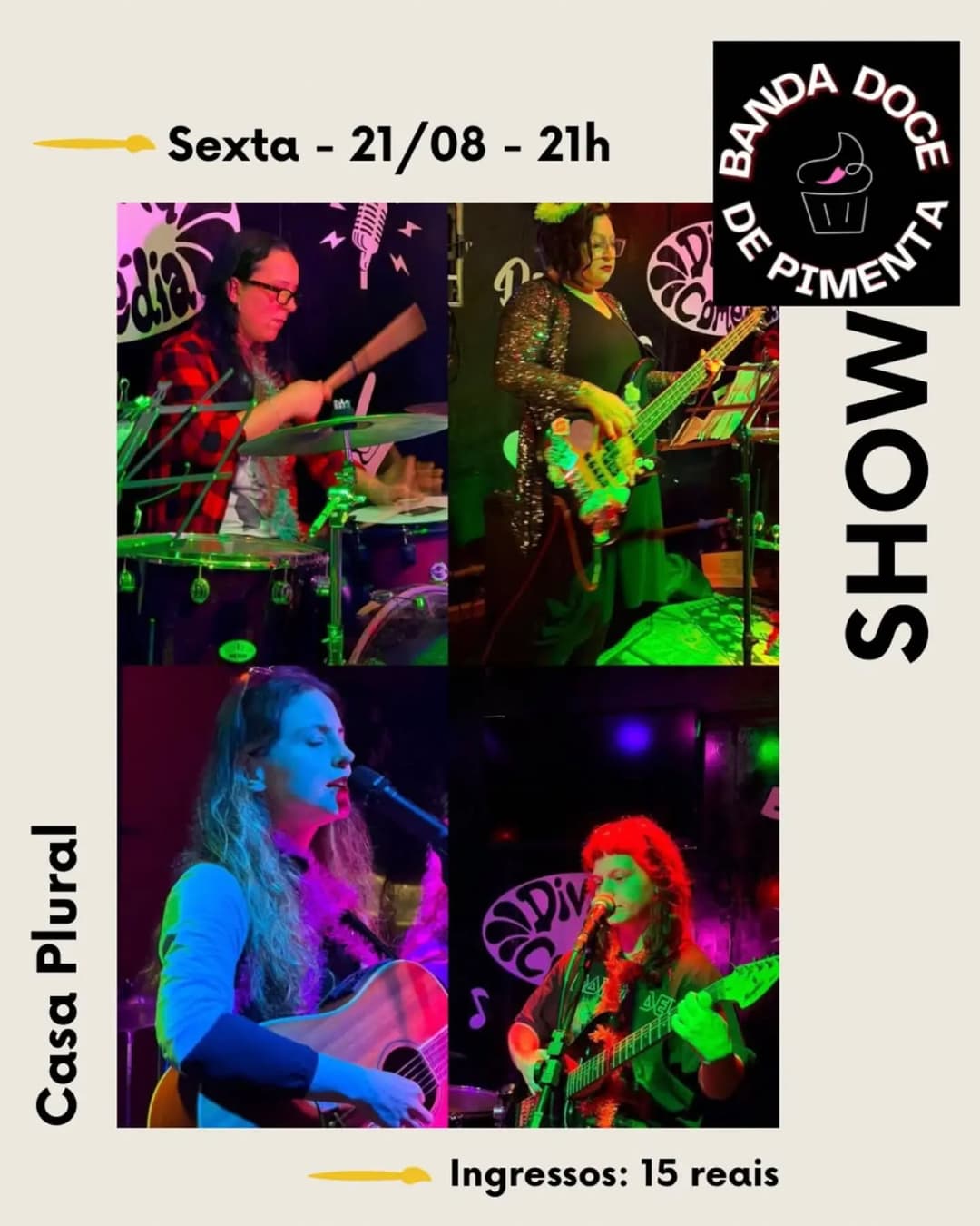 Flyer de Banda Doce de Pimenta