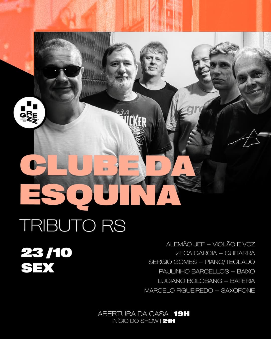 Flyer de Clube da Esquina Tributo RS