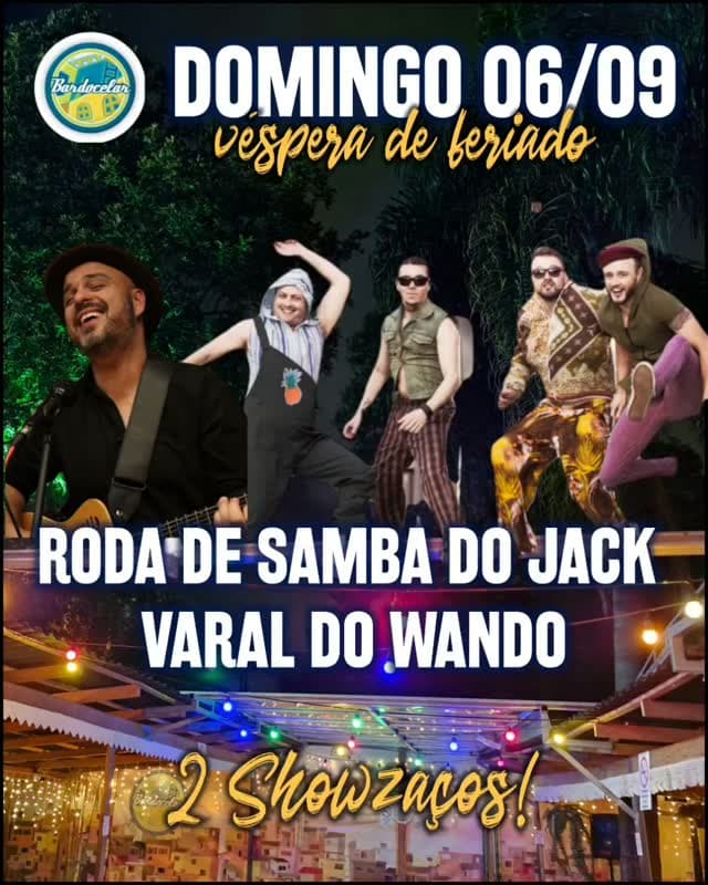 Flyer de Roda de Samba do Jack e Varal do Wando