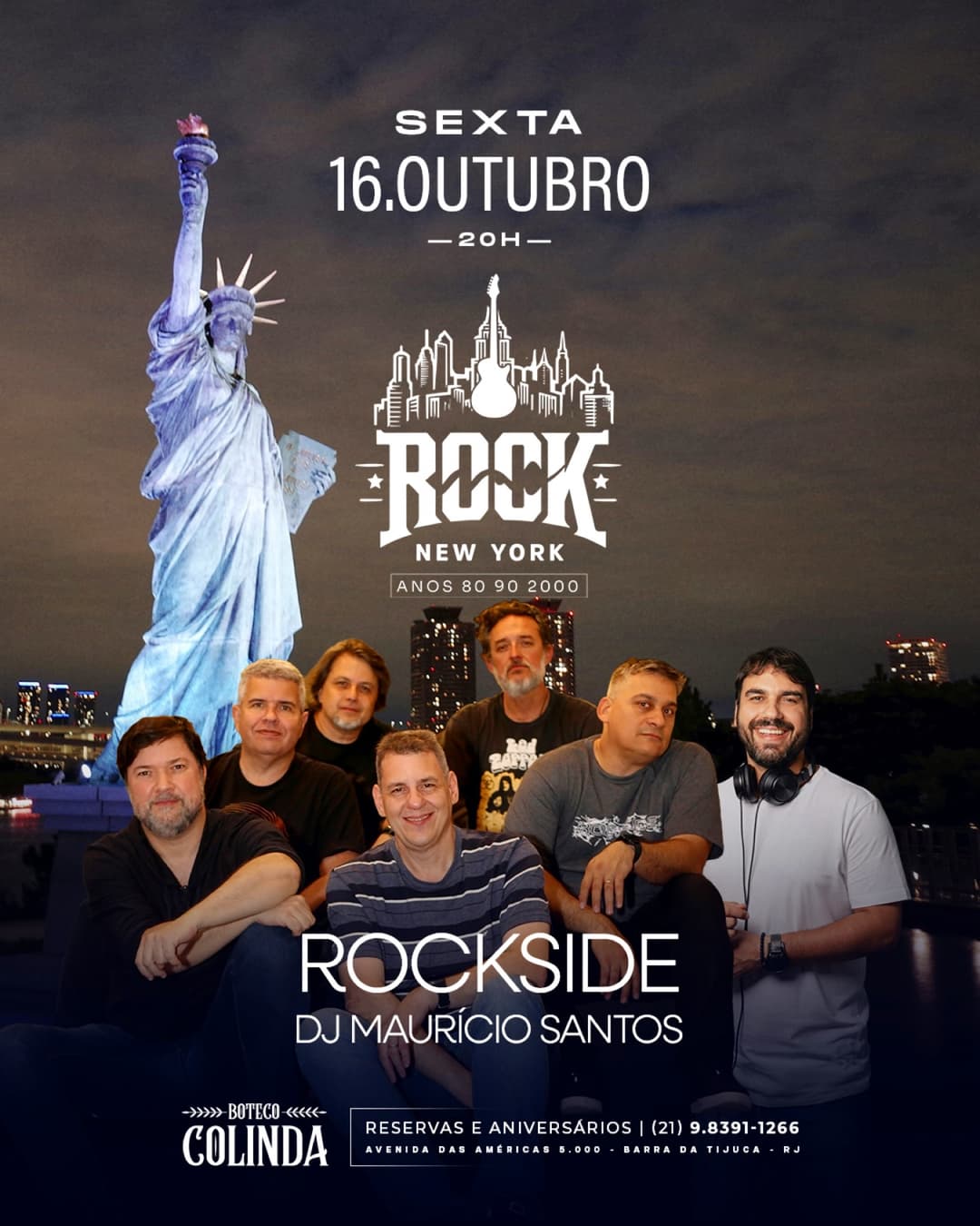 Flyer de Maurício Santos e Rockside