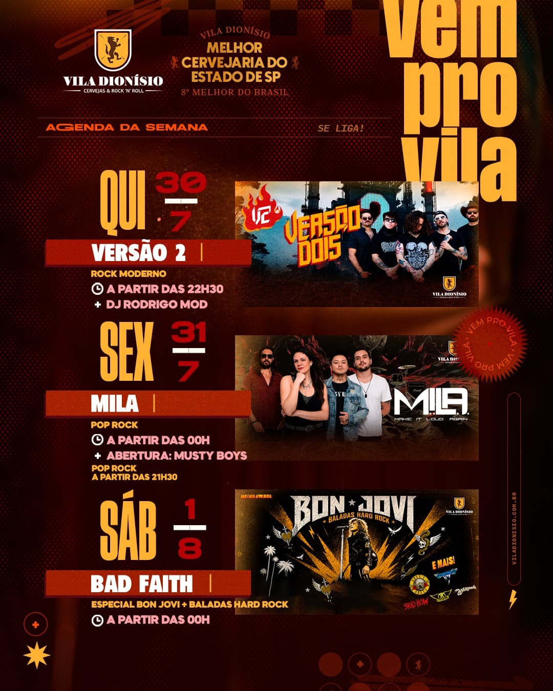 Flyer de DJ Rodrigo Mod, Banda M.I.L.A. e mais 4 artistas