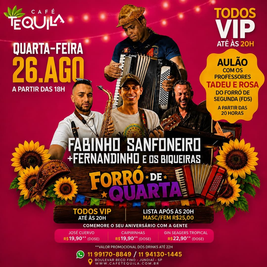 Flyer de Aline Rodrigues, Matheus Cabrera e Bruna & Alexandre