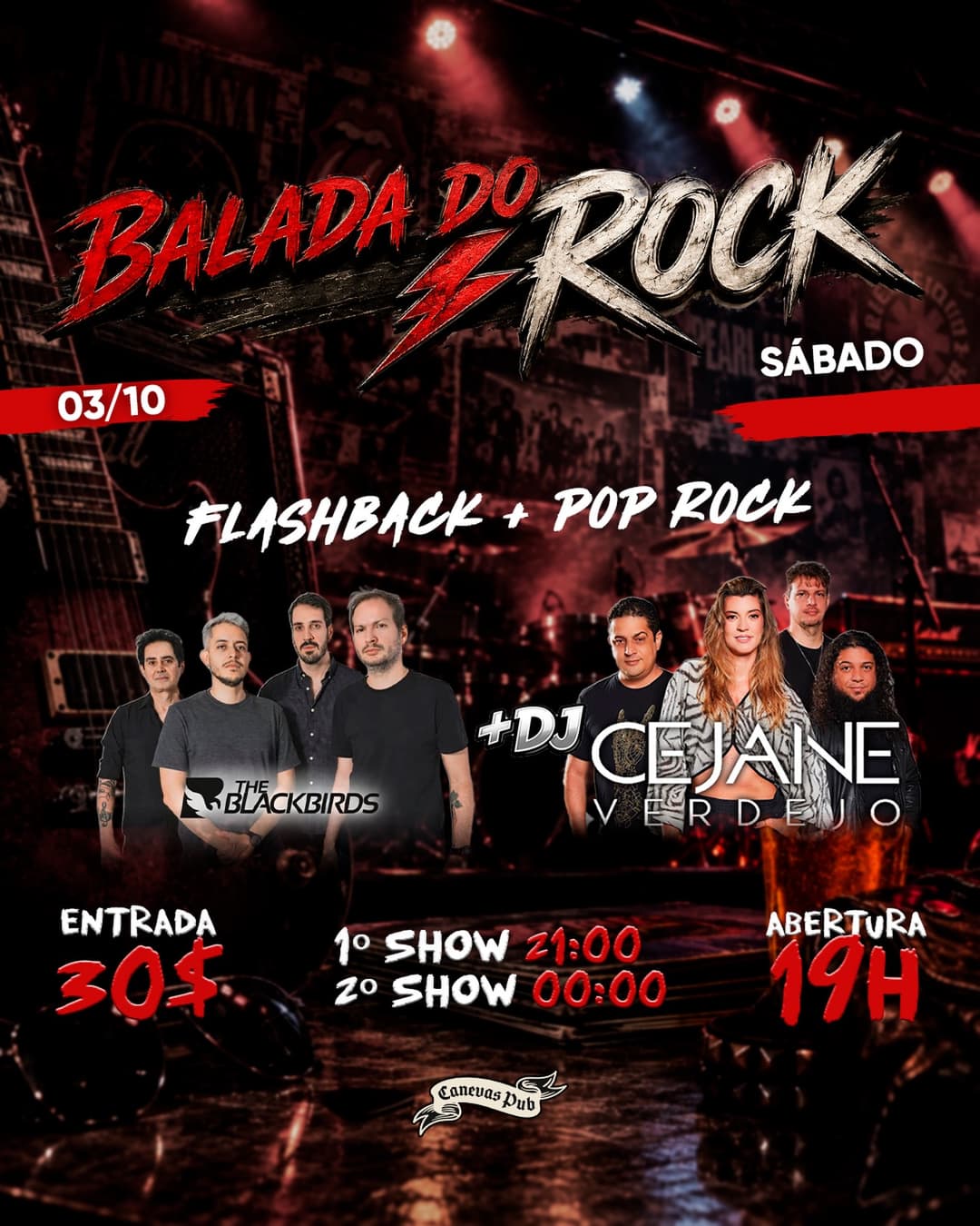 Flyer de The Blackbirds e Cejane Verdejo