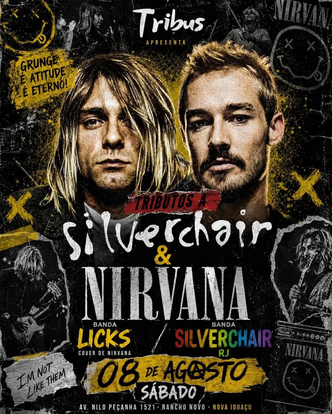 Flyer de Licks e Silverchair RJ
