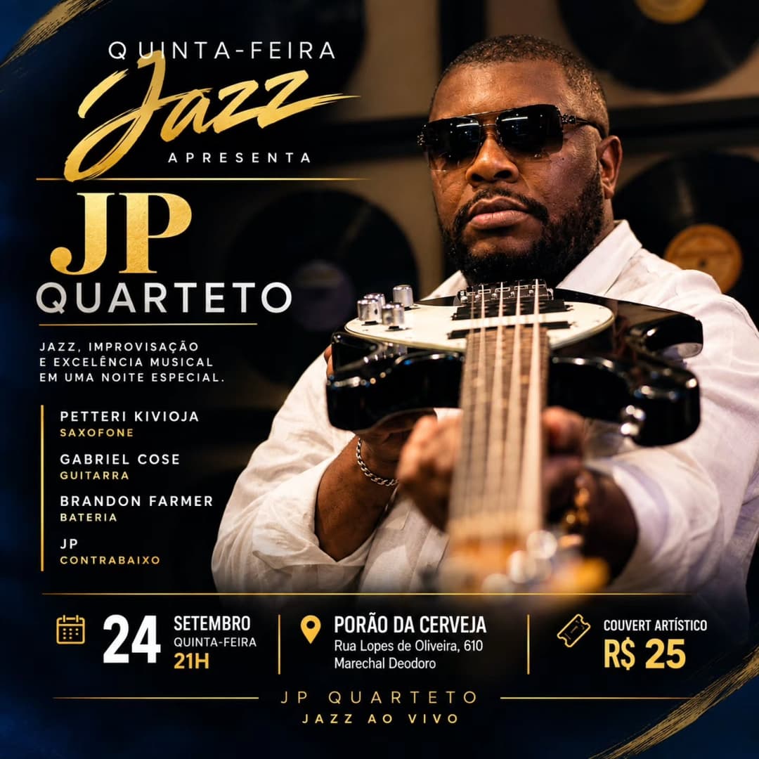 Flyer de JP Bass e JP Quarteto