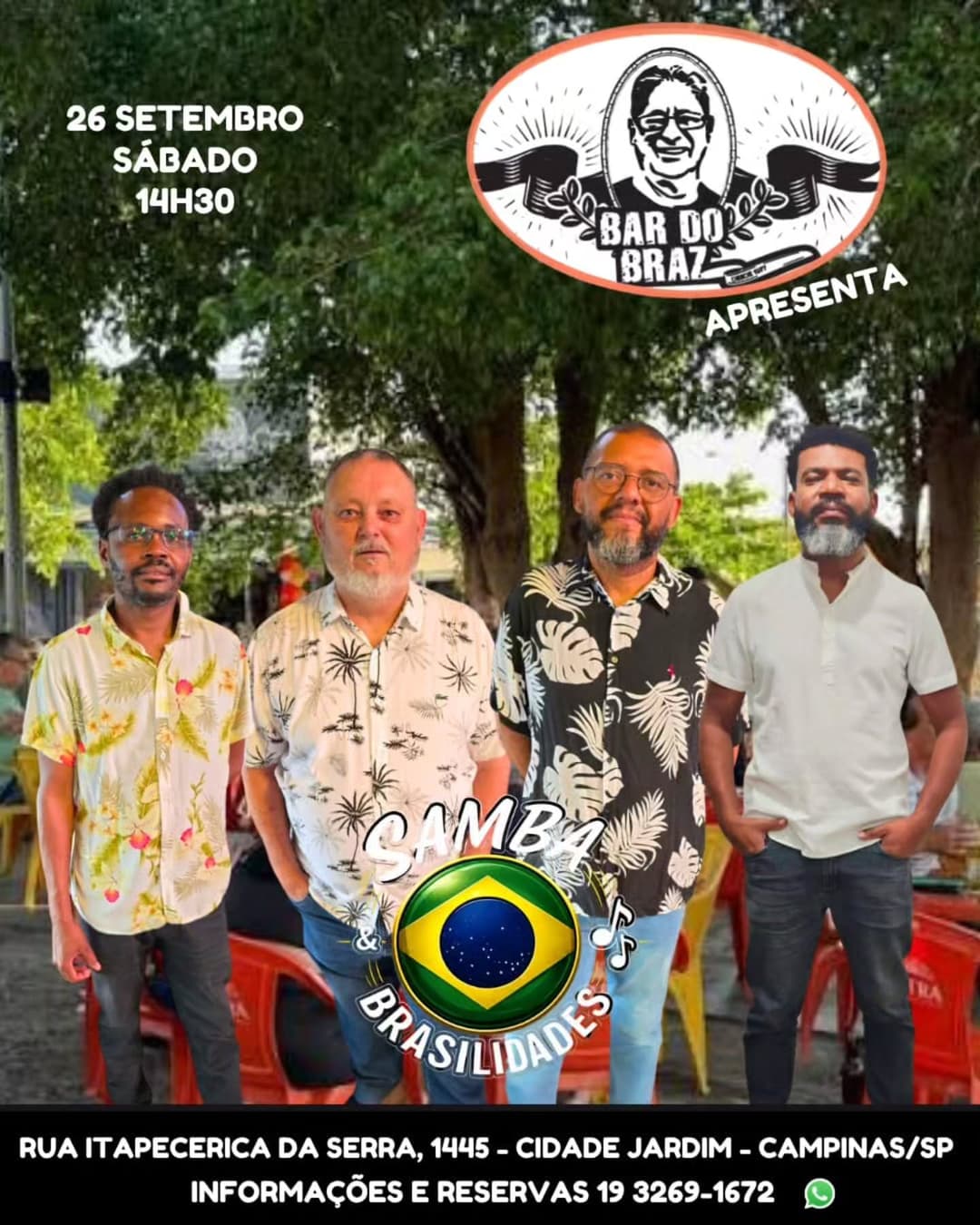 Flyer de Projeto Samba & Brasilidades e SAMBA BRASILIDADES