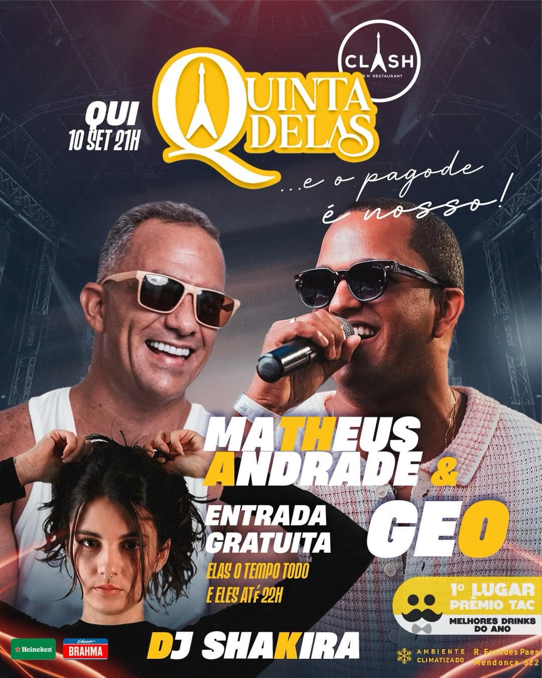 Flyer de Matheus Andrade, Geo e DJ Shakira