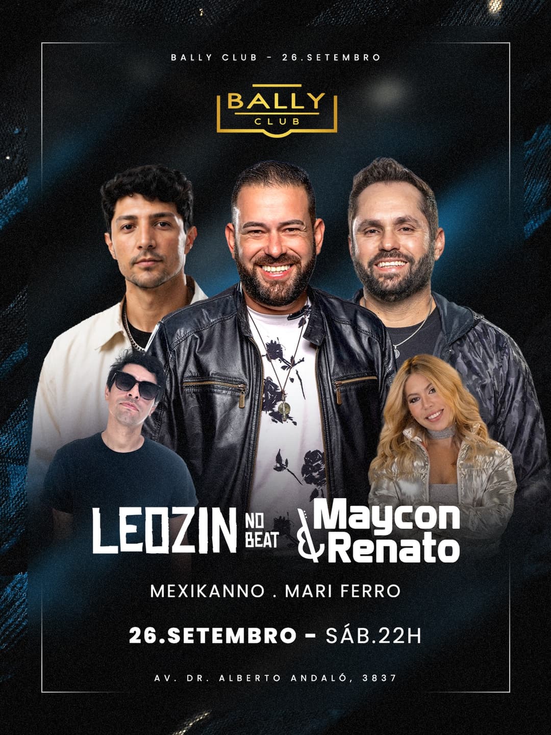 Flyer de Leozin, Maycon & Renato, Mexikanno e Mari Ferro