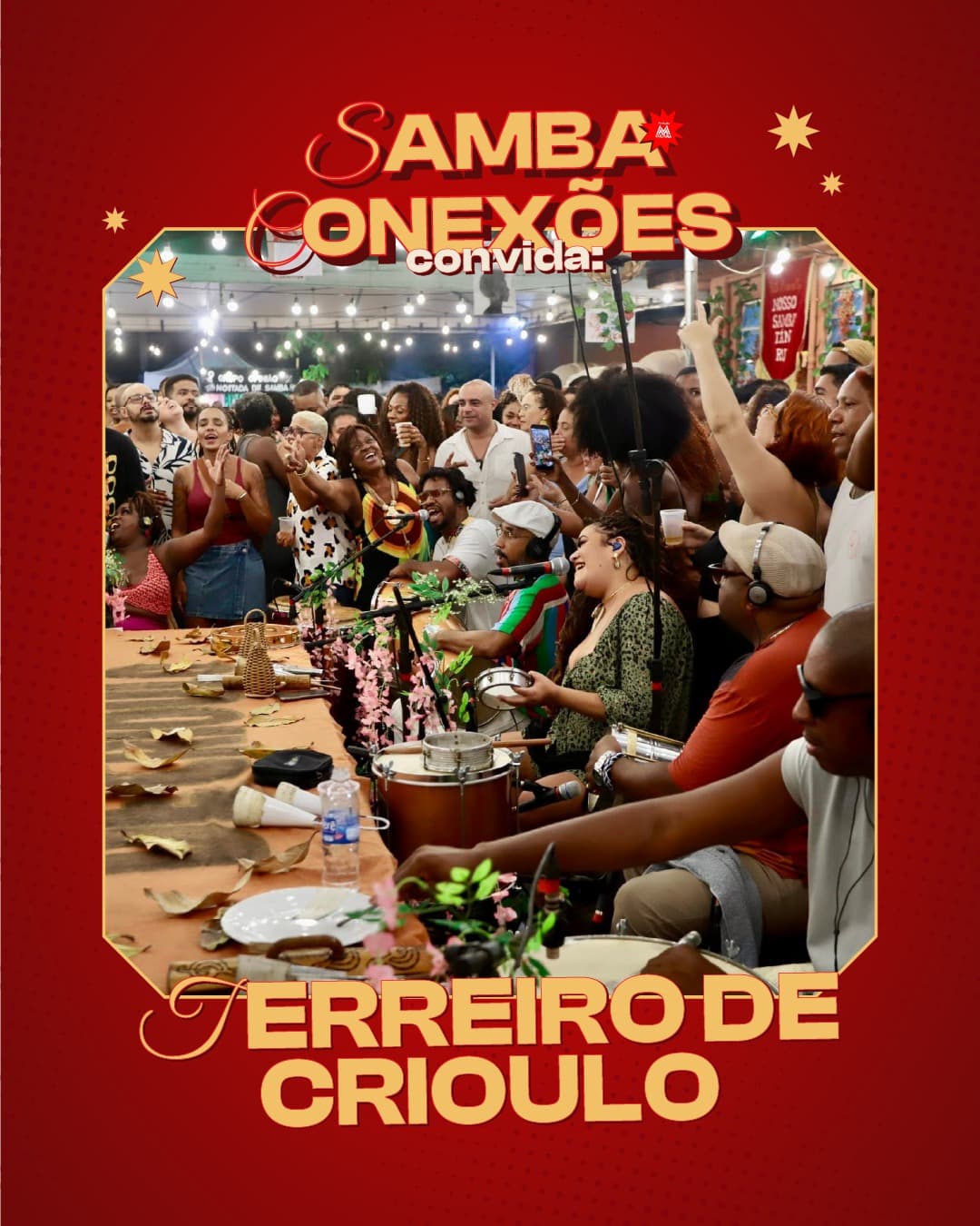 Flyer de Samba da Tia Zélia e mais 2 artistas