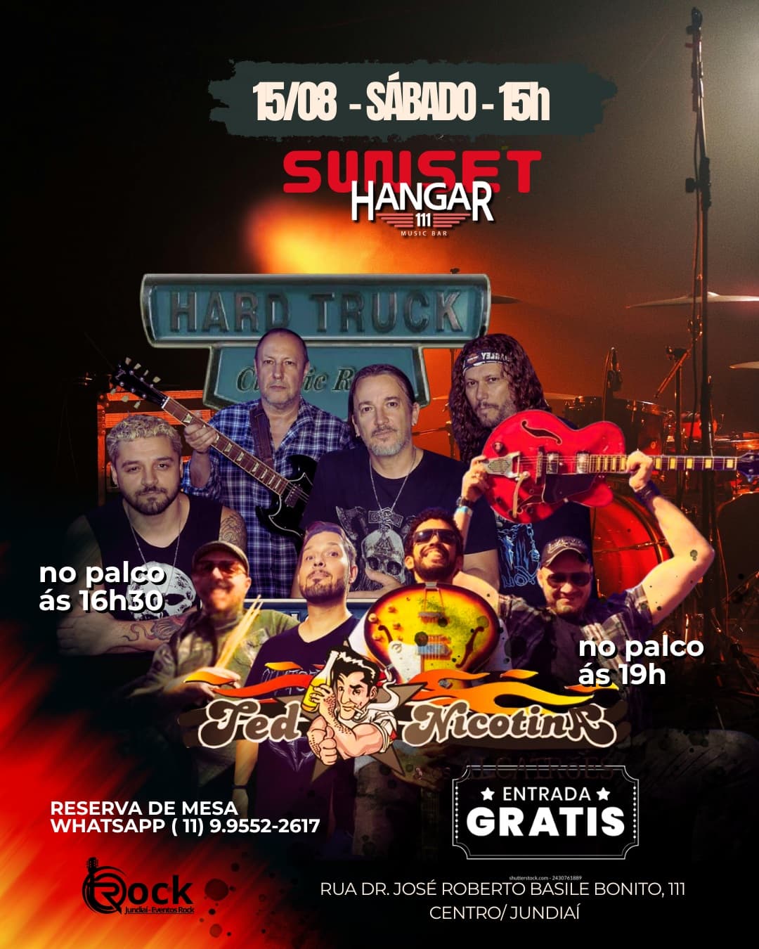 Flyer de Hard Truck e Ted Nicotina & Os Alcatrões