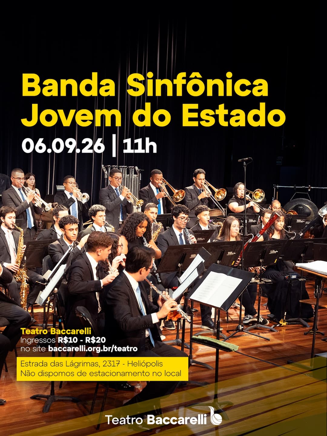 Flyer de Banda Sinfônica Jovem do Estado