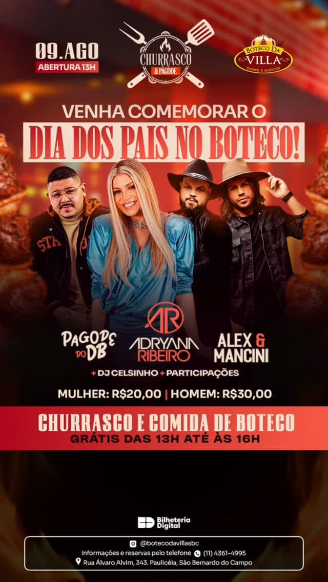 Flyer de Alex & Mancini, Adryana Ribeiro e mais 2 artistas