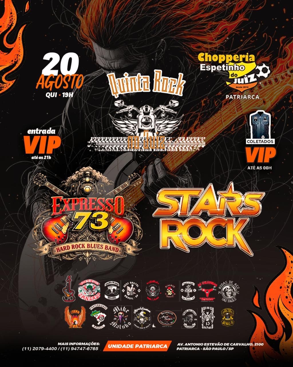 Flyer de Expresso 73 e Banda Stars Rock